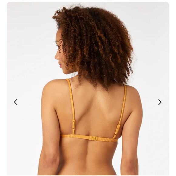 NWT Rip Curl Premium Surf Fixed Triangle Bikini Top Size Lrg Color Gold - Picture 7 of 8